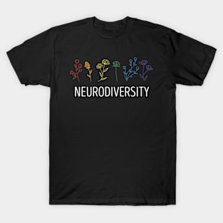 Neurodiversity Autism Awareness ADHD Flower Autistic T-Shirt